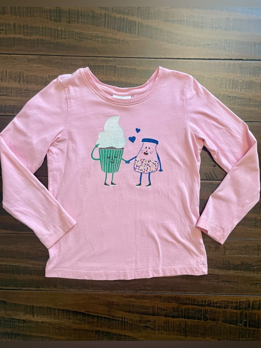 Hanna Andersson Cupcake and Sprinkles Pink Long Sleeve T-Shirt